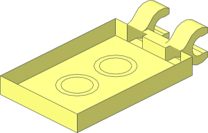 ~Tile  2 x  3 with Clips Horizontal (Thick C-Clips) without Top Surface