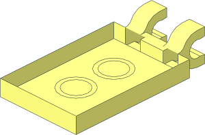 ~Tile  2 x  3 with Clips Horizontal (Thick U-Clips) without Top