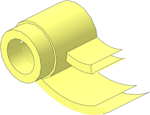 ~Cylinder  3 x  6 x  2.667 Horizontal with Hollow Studs, Axial Studs - 1/4
