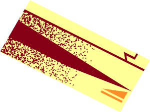 ~Slope Brick 45  2 x  4 with Red and Gold Triangles Left Pattern