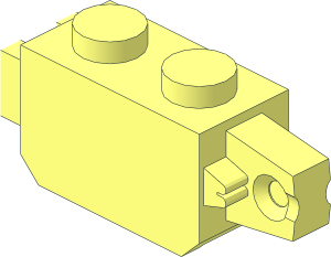 ~Hinge Brick  1 x  2 Locking Double - without Two Finger End