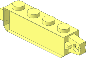 ~Hinge Brick  1 x  4 Locking Double without Front and Back Faces and without Two Finger End