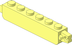 ~Hinge Brick 1 x 6 Locking Double - without Two Finger End