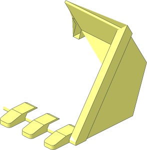 ~Excavator Bucket  6 x  3 with Click Hinge 2-Finger - Half