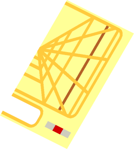 ~Slope Brick 45  2 x  2 with SW Trench Computer Pattern - Half