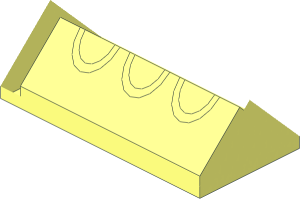 ~Slope Brick 45  2 x  4 Double without Top Faces