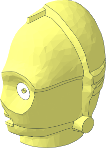 ~Minifig Head Protocol Droid Half without Eye