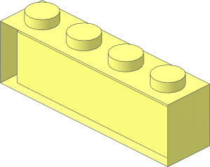 ~Brick  1 x  4 without Centre Studs without Front Face