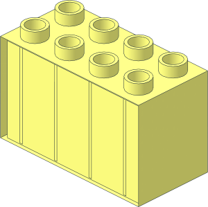 ~Duplo Brick  2 x  4 x  2 without Front
