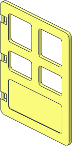 Duplo Door  1 x  4 x  4 with Four Panes