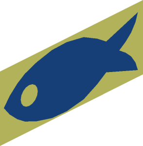 ~Door  1 x  5 x  4 Left Blue Fish Pattern