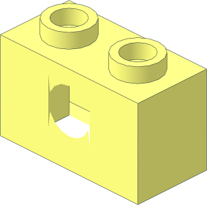 ~Technic Brick  1 x  2 with Axlehole