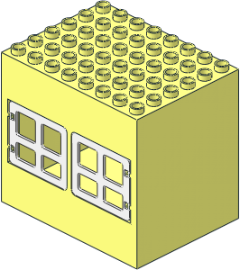 Duplo Building  6 x  8 x  6 with Front Windows with White Doors and Windows