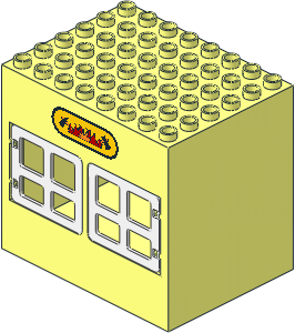Duplo Building 6 x 8 x 6 with Front Windows with Firehouse Pattern with White Doors and Windows Duplo Building 6 x 8 x 6 with Front Windows with Firehouse Pattern with White Doors and Windows