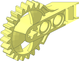 ~Technic Beam  7 Offset Liftarm with 24 Tooth Gears - Half