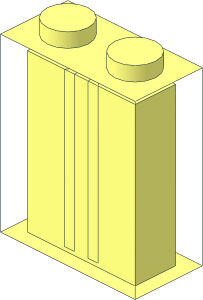 ~Brick  1 x  2 x  2 with Inside Axleholder without Side Surfaces