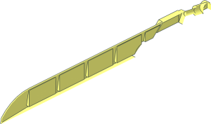 ~Constraction Blade 12L Double-Edged Sword with  3 Pinholes and Axle - Blade