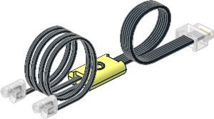 Electric Powered Up Light with Black Coiled Cable