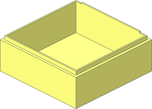 ~Container Box  3.5 x  3.5 x  1.333 with Hinged Lid Bottom