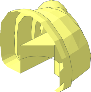 ~Minifig Food Croissant with Rounded Ends - Half