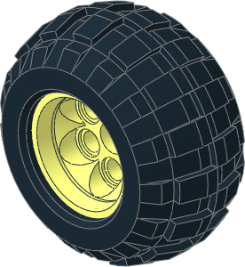 Wheel 25 x 28 VR with 35mm Diameter Rear Rim and Complete Cross Axle Hole with Tyre 30/ 42 x 28 R Balloon