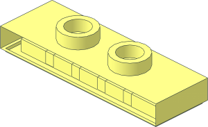 ~Plate  1 x  3 with  2 Studs Offset without Front Surface