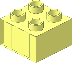~Duplo Brick  2 x  2 without Front and Back Faces