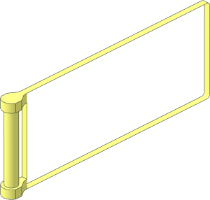 ~Flag  8 x  3 with Rod without Reinforced Base and Flat Sides without Front and Back Faces