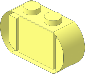 ~Brick  1 x  3 x  1.333 with Rounded Ends without Front and Back Face