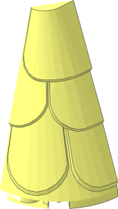 ~Cone  4 x  2 x  4 Half with Roof Tiles Half