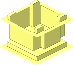 ~Container  2 x  2 x  1 Crate without Outer Surfaces