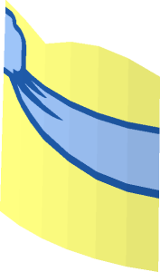 ~Minifig Food Cake Double Layer with Bright Light Blue Ribbon Pattern, Top, 1/8th