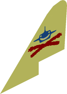 ~Tail  2 x  5 x  3.667 Plane with Aquashark Blue Shark with Red 'X' Pattern Subpart