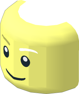 ~Minifig Head with Smile and White Pupils Pattern without Eyebrows