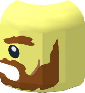 ~Minifig Head with LOTR Dark Orange Beard Pattern - Quarter