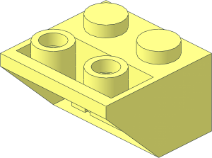 ~Slope Brick 45  2 x  2 Inverted with Flat Bottom Pin with Inner Stopper Ring without Front Face
