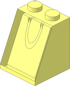 ~Slope Brick 65  2 x  2 x  2 with Centre Tube without Front and Back