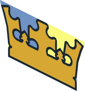 ~Gold Crown on Main Colour and Medium Blue Quarters Pattern