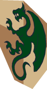 ~Dark Green Dragon on Medium Nougat and Tan Quarters Pattern