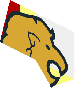 ~Gold Lion on Red/White Quarters Background Pattern - Segment A