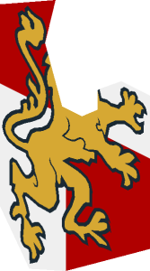 ~Gold Lion on Red/White Quarters Background Pattern - Segment D