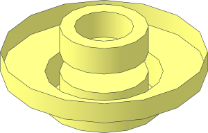 ~Minifig Saucer with Hollow Stud on Top without Top Surface