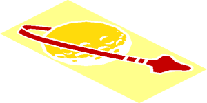 ~Classic Space Logo Pattern - Red, White, Yellow Detail