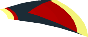 ~Dish  4 x  4 Inverted with Black Eight Pointed Star on Red Circle Pattern - 1 / 8