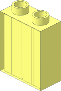 ~Duplo Brick  1 x  2 x  2 Type 1 without Front Face