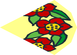 ~Tile  2 x  2 Round with Scala Flower Pattern - Quarter