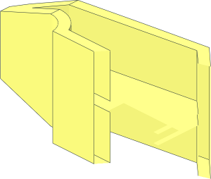 ~Hinge Wedge  1 x  3 Locking w/ 2 Fingers, 2 Studs - Clip Finger