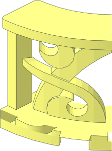 ~Fence Ornamental  3 x  3 x  2 Quarter Round with 2 Studs Half