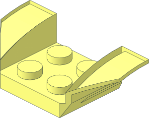 ~Car Mudguard  2 x  4 Swept Back without Top Faces