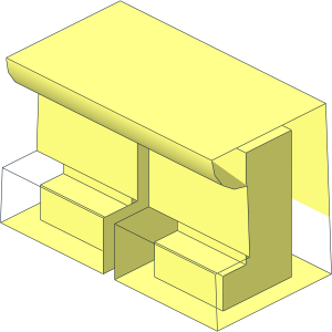 ~Minifig Hips and Legs Short without Sides and Feet Surfaces
